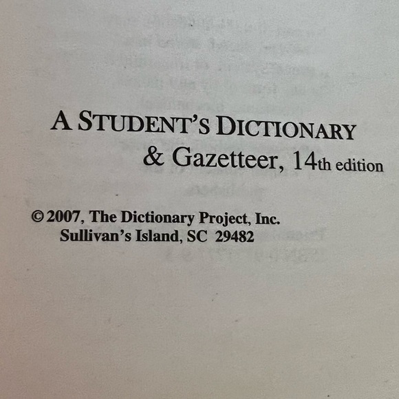 A Student’s Dictionary & Gazetteer 14th Edition - Picture 3 of 5